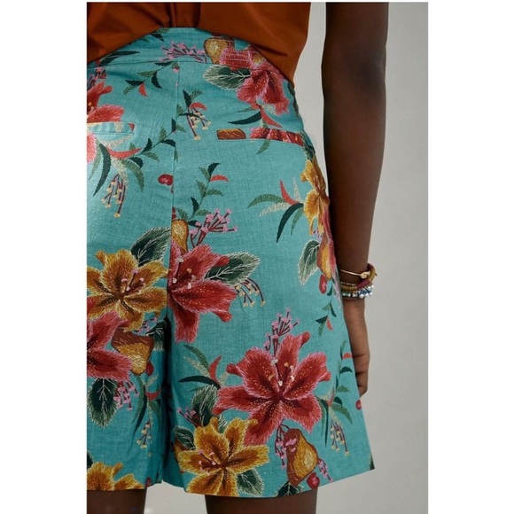 FARM Rio Floral Print Shorts - Blue and Red - Picture 2 of 7